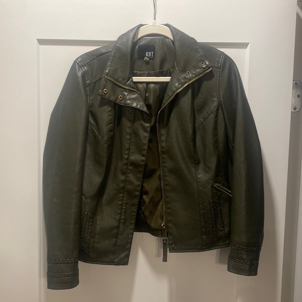 Kut Green leather jacket XS